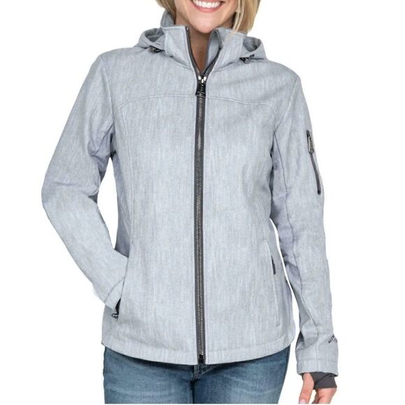 Free Country Aeris II Super Softshell Jacket, Gray, Size Medium - Picture 2 of 15